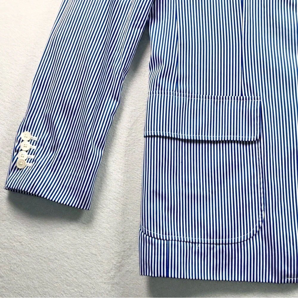 Polo Golf Ralph Lauren Blazer Men’s 44R Blue White Striped Sport Coat Vintage